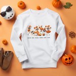 Personalisierte Halloween Spooky Saison Tanz Skelett Kürbis Sweatshirt Schädel Familie Sweatshirt Halloween Geschenk für Familie Freunde