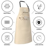 Gepersonaliseerde Chef-kok in opleiding Waterdicht schort met 2 zakken Keuken Housewarming Gift voor koken Beginner koken Lover