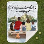 Gepersonaliseerde prachtige sterrenhemel Camping Reis Deken Flanel Sherpa Verjaardagscadeau voor familie camping liefhebbers
