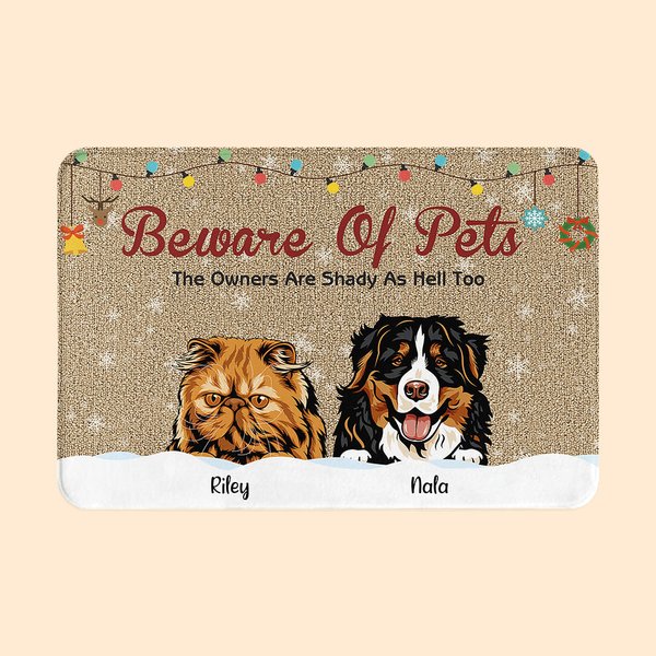 Alfombrilla de puerta para mascotas personalizada The Owners Are Shady As Hell Too Funny Birthday Christmas Gift for Dog Cat Pet Lovers
