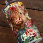 Gepersonaliseerde Food-grade roestvrij stalen 12oz Highland Cow drinkbeker met rietje en naam Verjaardags- of Kerstcadeau voor kinderen