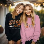 Personalisierte Halloween Spooky Saison Tanz Skelett Kürbis Sweatshirt Schädel Familie Sweatshirt Halloween Geschenk für Familie Freunde