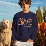 Personalisierte Halloween Spooky Saison Tanz Skelett Kürbis Sweatshirt Schädel Familie Sweatshirt Halloween Geschenk für Familie Freunde