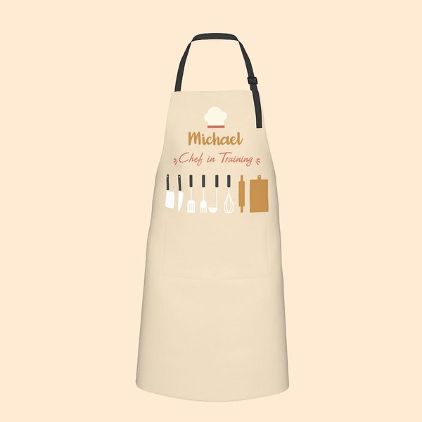 Tablier de cuisine imperméable avec 2 poches Cadeau de pendaison de crémaillère pour cuisinier débutant amateur de cuisine