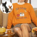 Felpa personalizzata divertente Halloween cane fantasma zucche My Dog Is My Boo Regalo autunnale di Halloween per gli amanti dei cani