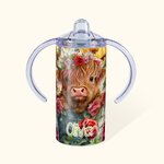 Gepersonaliseerde Food-grade roestvrij stalen 12oz Highland Cow drinkbeker met rietje en naam Verjaardags- of Kerstcadeau voor kinderen