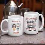 Personalizzato Partners in Crime Bianco e colore all'interno tazza di ceramica per il regalo di amicizia Besties