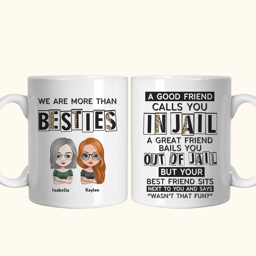 Mug céramique personnalisé We Are More Than Besties Funny Besties Quotes BFF Gifts for Women (Nous sommes plus que des amies)