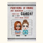 Personalizada Partners ln Crime Soul Sister Manta de forro polar Sherpa Manta suave y cálida estilo ladrillo para la mejor amiga
