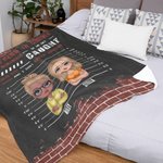 Gepersonaliseerde Partners in Crime Fleecedeken Sherpa Deken Zwart Baksteendeken Stijl Super Zacht Deken Bestie Gift voor Vrouwen