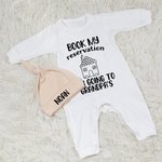 Personalized Book My Reservation Newborn Onesie Baby Announcement Bodysuit Funny Romper Newborn Gift Baby Shower Gift
