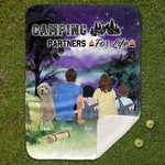 Gepersonaliseerde Nacht Sterren Camping Leven Flanel Sherpa Deken Verjaardagscadeau voor familie Camping Lovers