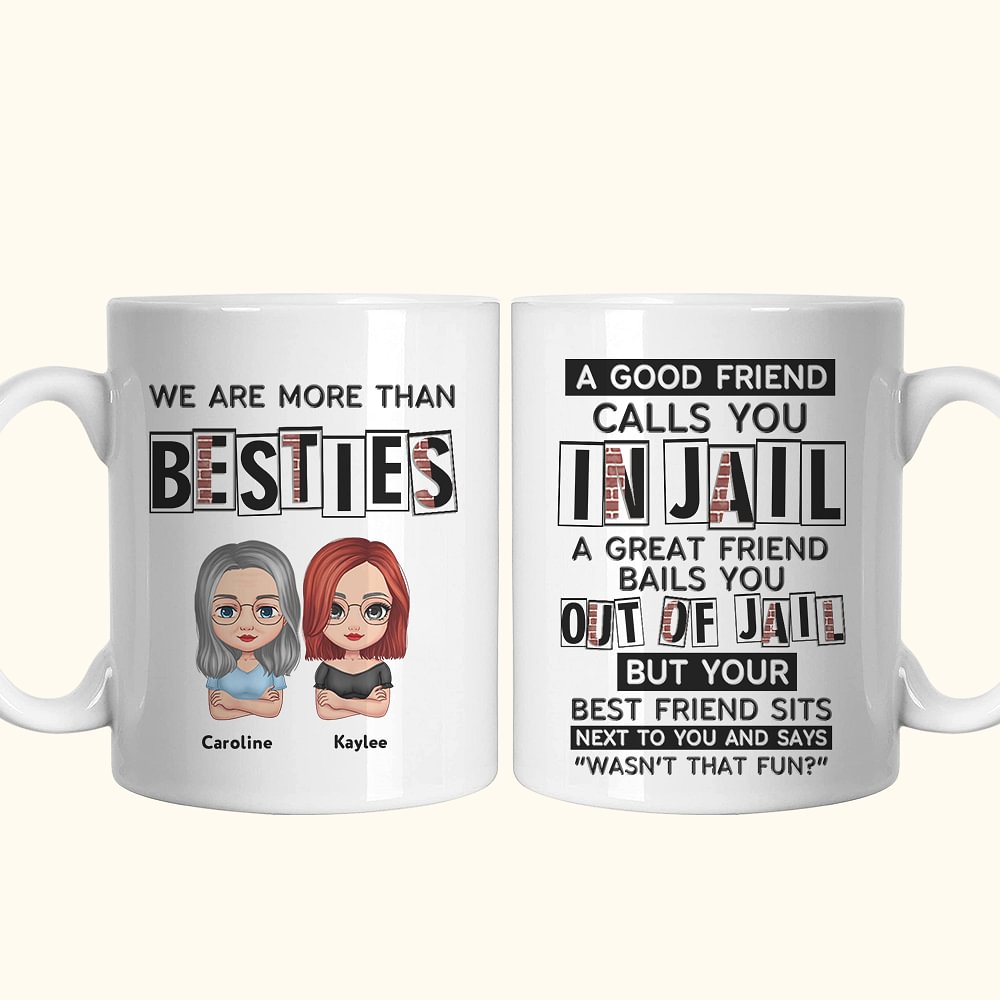 Mug céramique personnalisé Nous sommes plus que des amies Cadeau d'anniversaire d'amitié pour les meilleures amies Amies