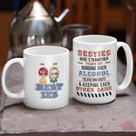 Taza de cerámica personalizada con frases graciosas para las mejores amigas Regalo de Navidad Cumpleaños Amistad para Hermanas Niñas