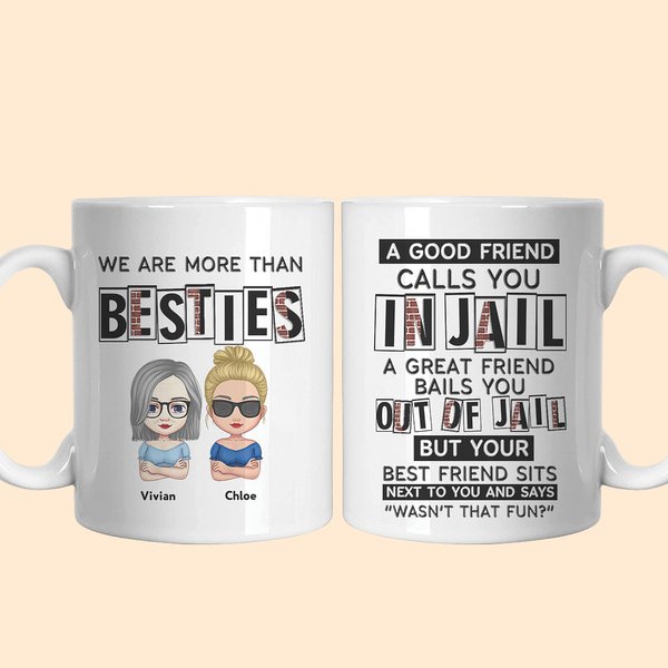 Personalized We Are More Than Besties Ceramic Mug Friendship Christmas Gift for Women