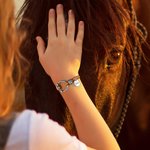 Personalized Equestrian Horsebit Leather Magnetic Bracelet with Name Horse Lovers Jewelry Birthday Mother's Day Gift for Woman Girl