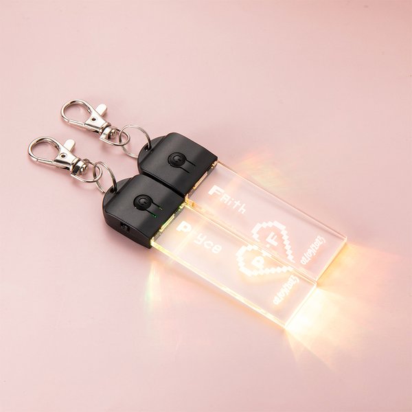 Porte-clés LED Style Pixel Personnalisé Cadeau de St-Valentin Anniversaire pour Couple Joueurs