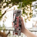 Personalised Poker 3D Playing Cards 20oz Skinny Tumbler with Straw Deck Cards Mug Travel Cup Funny Gift for Poker Player
