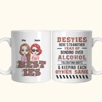Personalized Besties Here's To Another Year Of Bonding Over Alcohol Ceramic Mug Besties Christmas Gift for Sisters Girls