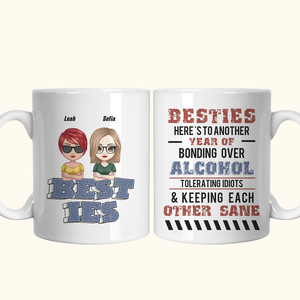 Tasse en céramique personnalisée avec des citations amusantes pour les amies Cadeau d'amitié pour les sœurs Filles