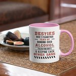 Personalized Besties Here's To Another Year Of Bonding Over Alcohol Ceramic Mug Besties Christmas Gift for Sisters Girls