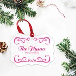 Gepersonaliseerd Keramisch Keltische Knoop Elementen Ornament met Foto en Tekst Kerstcadeau voor Familie