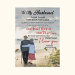 Personalised I Wish I Could Turn Back The Clock Flannel Sherpa Blanket  Husband's Gift Wedding Anniversary