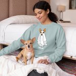 Personalized Cute Ghost Dog Halloween Sweatshirt Funny Halloween Gift for Dog Lover Pet Lover
