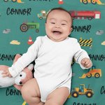 Gepersonaliseerde Bouwwagen Graafmachine Deken met Kindernaam Verjaardag Baby Shower Gifts voor kinderen