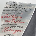 Personalised I Wish I Could Turn Back The Clock Flannel Sherpa Blanket  Husband's Gift Wedding Anniversary
