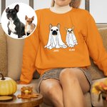 Personalized Cute Ghost Dog Halloween Sweatshirt Funny Halloween Gift for Dog Lover Pet Lover