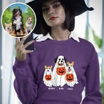 Personalized Cute Ghost Dog Halloween Sweatshirt Funny Halloween Gift for Dog Lover Pet Lover