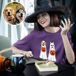 Personalised Cute Ghost Dog Funny Halloween T-shirt Halloween Gift for Pet Lover