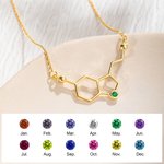Personalizada Ciencia Birthstone Serotonina Molécula Collar con Tarjeta de Regalo para la Madre Profesor de Química Doctor