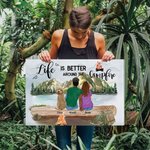Personalized Life Is Better Around The Campfire Colorful Painting Housewarming Gift for Camping Lover