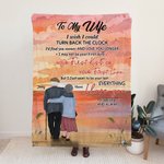 Gepersonaliseerde Ik Wou Dat Ik De Klok Kon Terugdraaien Flanellen Sherpa Deken Huwelijksverjaardag Cadeau