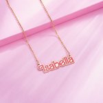 Personalized Pink Doll Inspired Name Necklace Birthday Gift for Women Girl