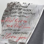 Gepersonaliseerde I Wish I Could Turn Back The Clock Deken Gift voor Vrouw Huwelijksverjaardag Gift