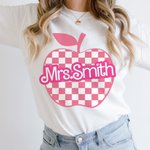 Chemise personnalisée à carreaux Apple Style Poupée Inspirational Teacher Shirt Life Teacher Sweatshirt Teacher Appreciation Gift