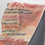 Voor de wereld ben je misschien maar één persoon, maar voor mij ben je de wereld Flanellen Sherpa deken Cadeau echtgenoot Huwelijksverjaardag cadeau