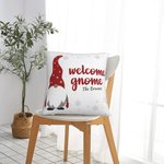 Personalized Christmas Gnome Throw Pillow Cover Sweet Gnome Family Lumbar Pillowcase Little Gnomes Home Decoration Christmas Gift for Family Friend