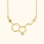 Personalizada Ciencia Birthstone Serotonina Molécula Collar con Tarjeta de Regalo para la Madre Profesor de Química Doctor