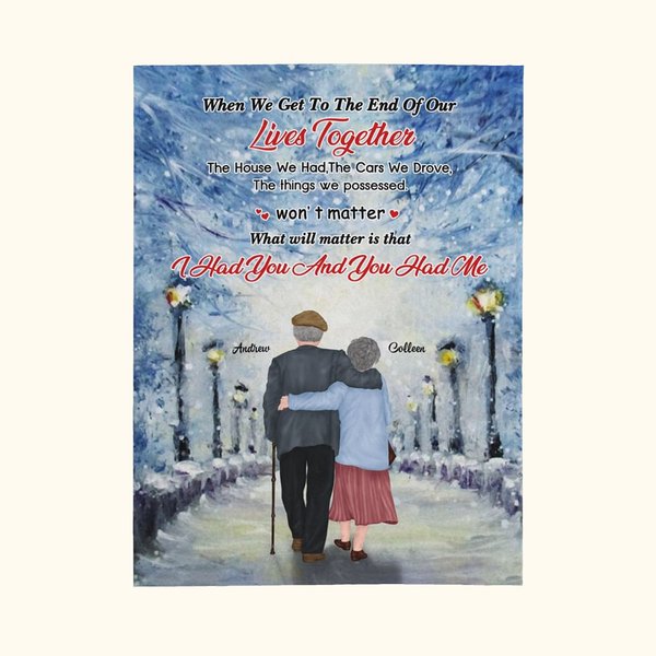 Gepersonaliseerde When We Get To The End Of Our Lives Together Flannel Sherpa Deken Verjaardagscadeau voor echtpaar