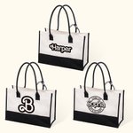 Police Style Poupée Canvas Tote Bags Carryall Bag with Name or Letter Beach Vacations Summer Wedding Party Gift for Girls