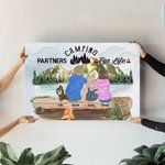 Personalised Mountain bonfire Camping Life Colorful Painting Wall Decoration Gift for Family Camping Lover