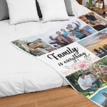 Manta personalizada Family Is Everything con collage de 9 fotos Cumpleaños Acción de Gracias Navidad Regalo para la familia