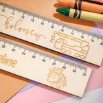 Règle en bois de hêtre personnalisée pour les enfants pour la rentrée scolaire Cadeau d'anniversaire et de Noël