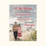 Personalized To The World You May Be One Person But To Me You Are The World  Flannel Sherpa Blanket Husband's Gift Travel Gift