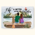 Personalized Life Is Better Around The Campfire Colorful Painting Housewarming Gift for Camping Lover