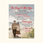 Personalizada The Day I Met You I Have Found The One Whom My Soul Loves Flannel Sherpa Blanket Regalo de marido Regalo de aniversario de boda